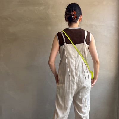 【ハモミシノオトナフク】Linen-like bustier-style salopette