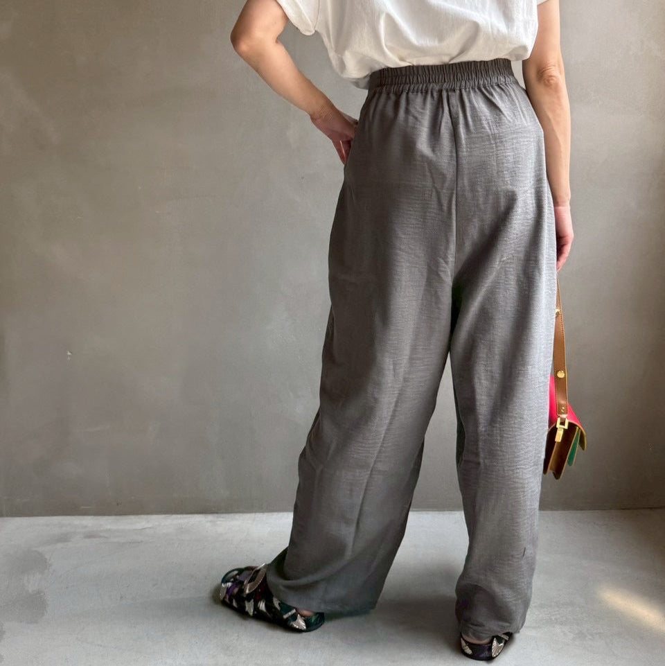 【ハモミシノオトナフク】Linen like wrap pants