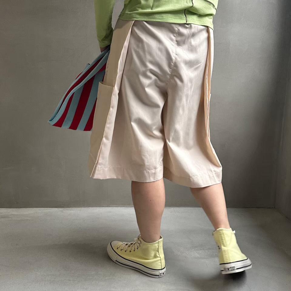 【ハモミシノオトナフク】High waist tuck half pants