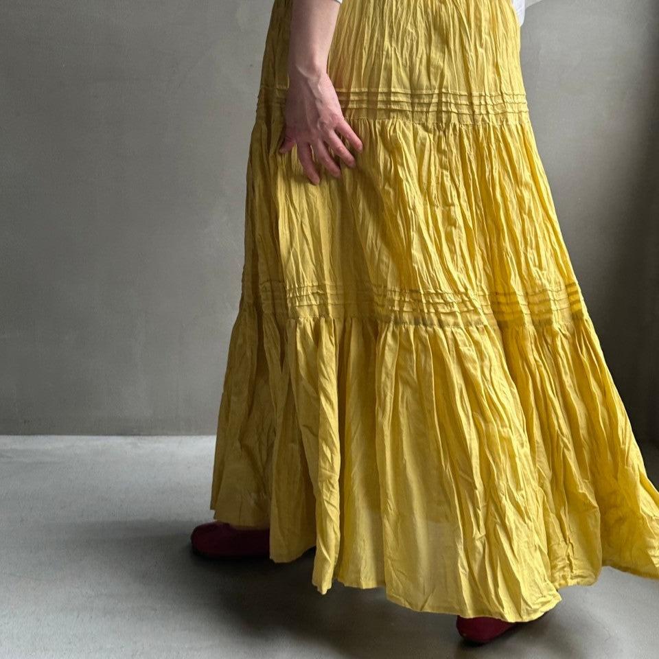 【ハモミシノオトナフク】Cotton voile tiered skirt