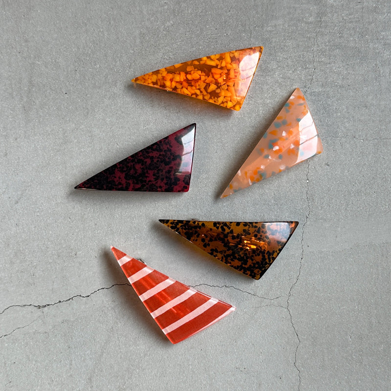 【sAn】Triangle Barrette(red・orange type)