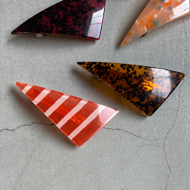 【sAn】Triangle Barrette(red・orange type)