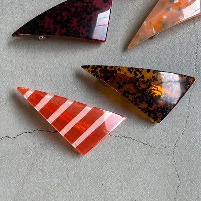 【sAn】Triangle Barrette(red・orange type)