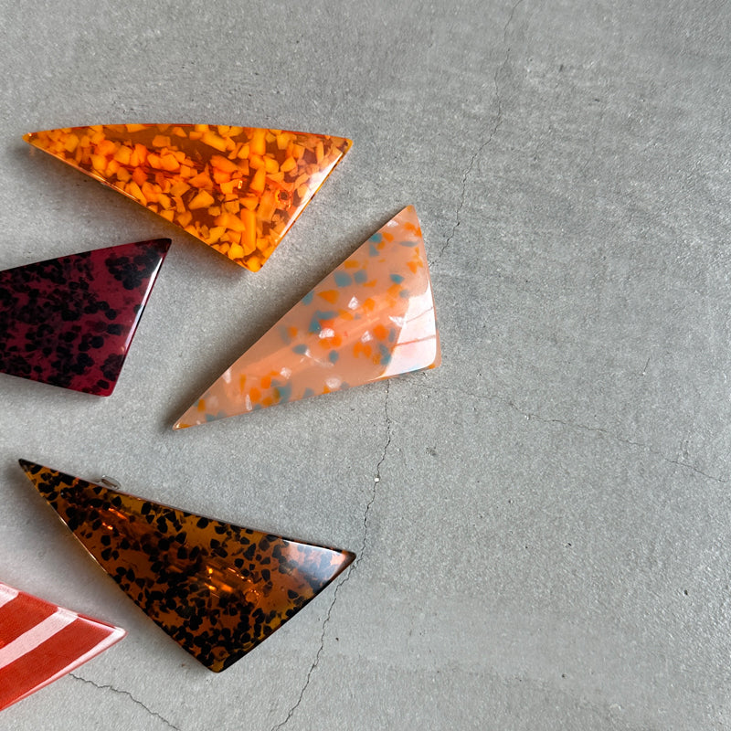 【sAn】Triangle Barrette(red・orange type)