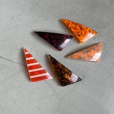 【sAn】Triangle Barrette(red・orange type)