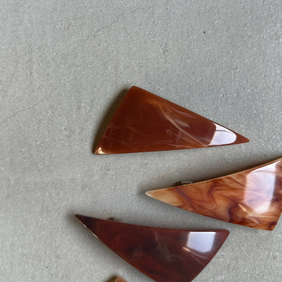 【sAn】Triangle Barrette(brown type)
