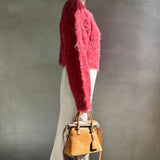 【ハモミシノオトナフク】Monster shaggy knit cropped PO