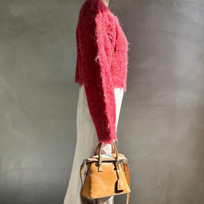 【ハモミシノオトナフク】Monster shaggy knit cropped PO