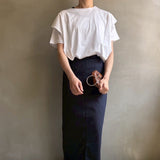 【ハモミシノオトナフク】Side frill T-shirt