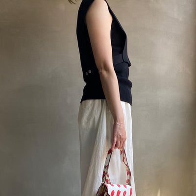 【ハモミシノオトナフク】Milan rib layered knit