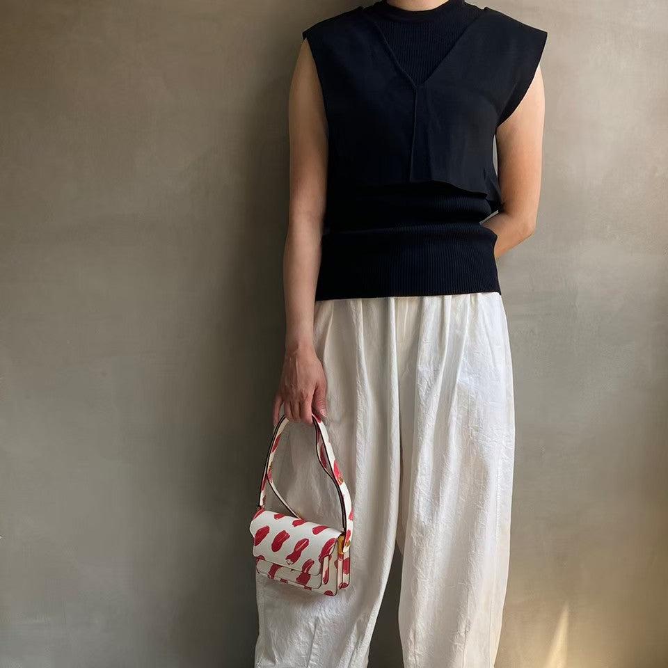 【ハモミシノオトナフク】Milan rib layered knit