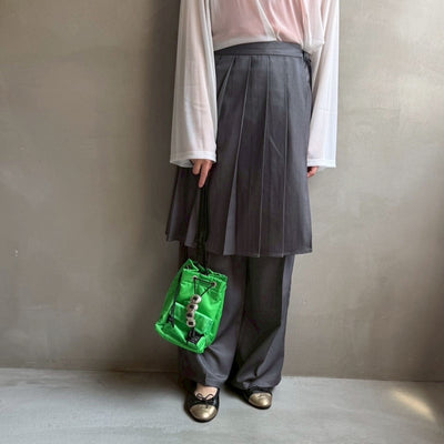 【ハモミシノオトナフク】Wrap pleated skirt pants