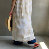 【ハモミシノオトナフク】Gingham check front tack OP