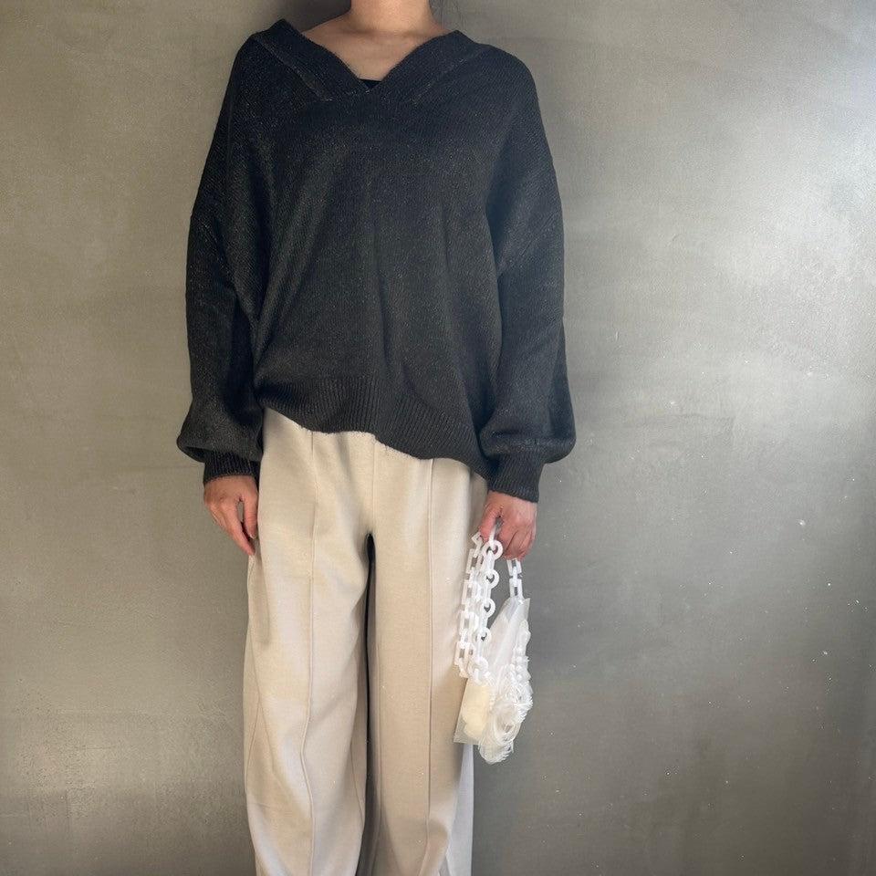 【ハモミシノオトナフク】Deep V-neck knit