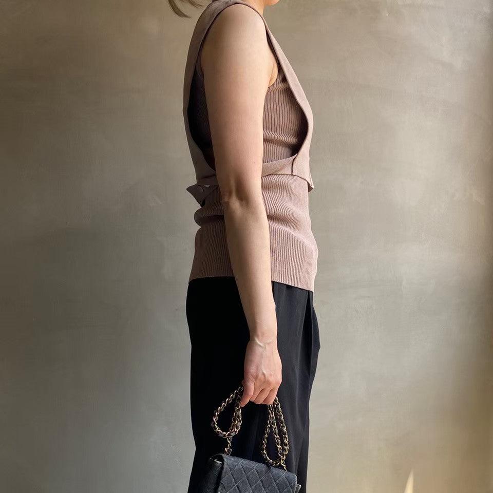 【ハモミシノオトナフク】Milan rib layered knit