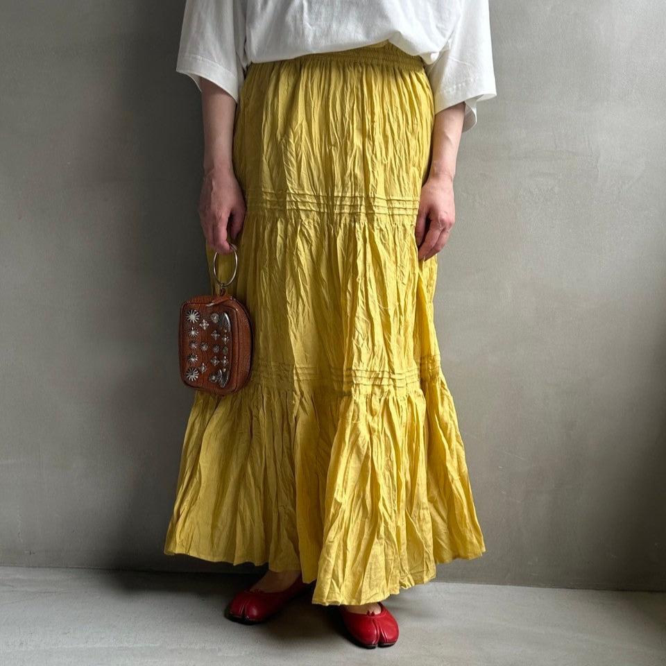 【ハモミシノオトナフク】Cotton voile tiered skirt