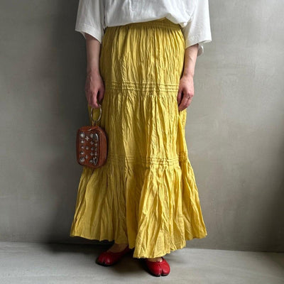 【ハモミシノオトナフク】Cotton voile tiered skirt