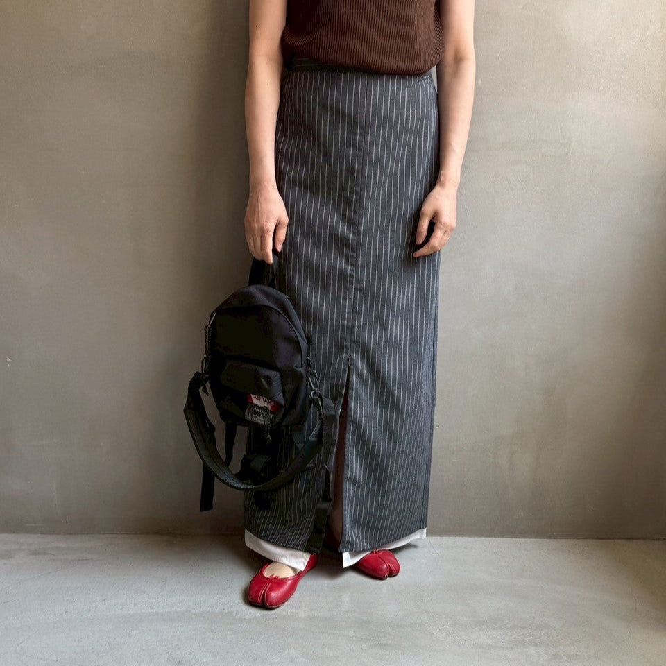 【ハモミシノオトナフク】Striped straight skirt