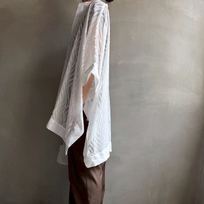 【ハモミシノオトナフク】Sheer Jacquard Poncho