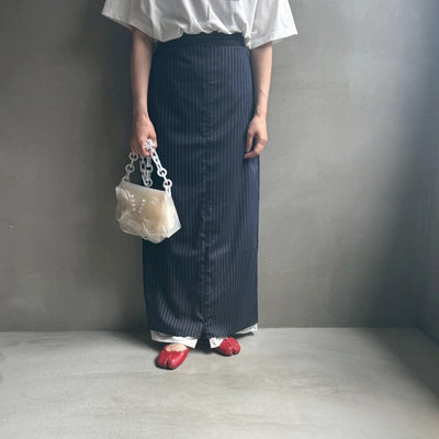 【ハモミシノオトナフク】Striped straight skirt