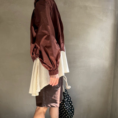 【ハモミシノオトナフク】Drawstring neck blouson