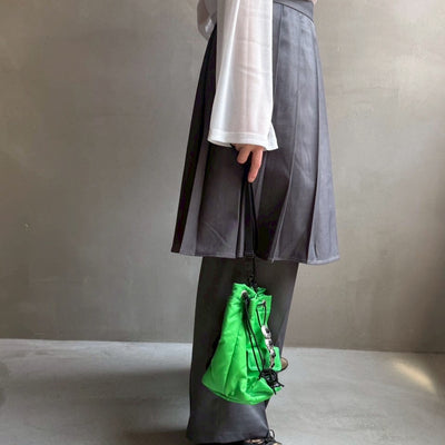 【ハモミシノオトナフク】Wrap pleated skirt pants
