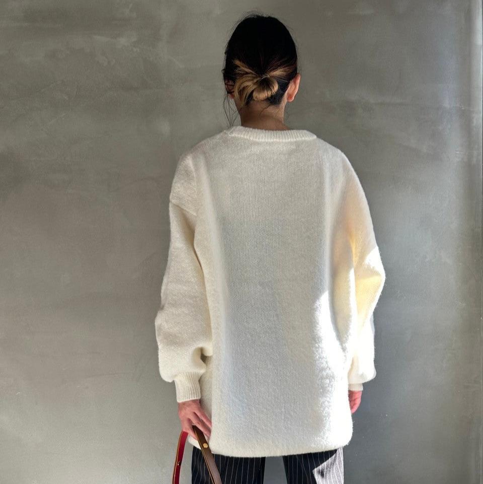 【ハモミシノオトナフク】Brushed oversized knit PO