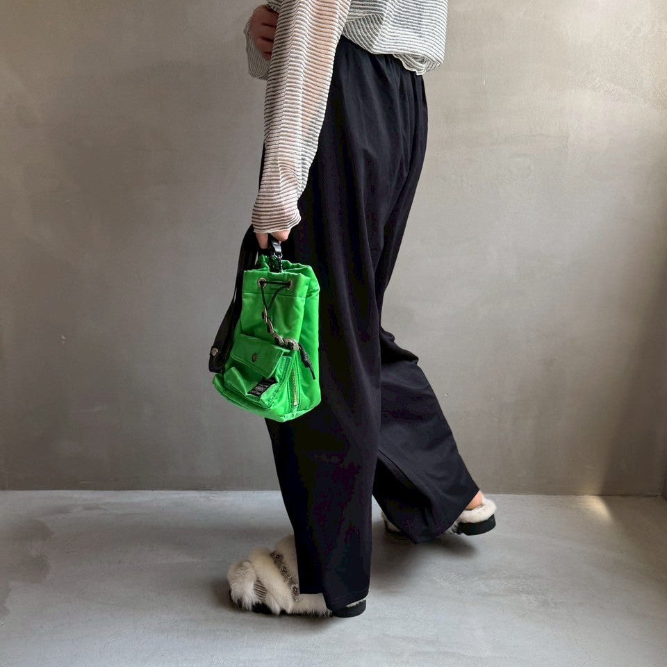 【ハモミシノオトナフク】Cool touch gathered tuck wide pants