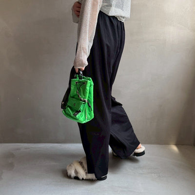 【ハモミシノオトナフク】Cool touch gathered tuck wide pants