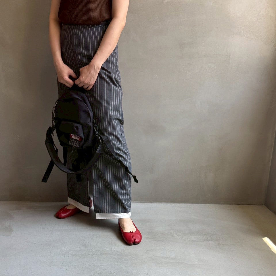 【ハモミシノオトナフク】Striped straight skirt