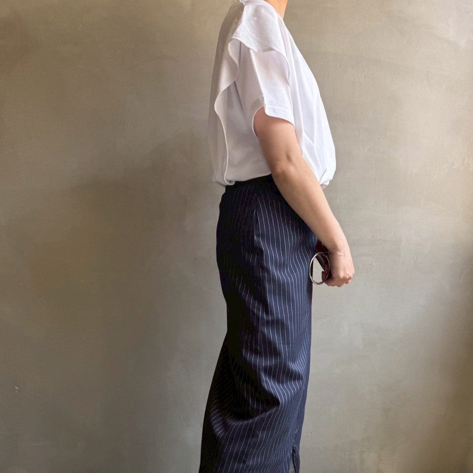 【ハモミシノオトナフク】Side frill T-shirt