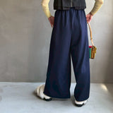 【ハモミシノオトナフク】Cool touch gathered tuck wide pants