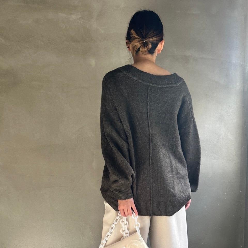 【ハモミシノオトナフク】Deep V-neck knit