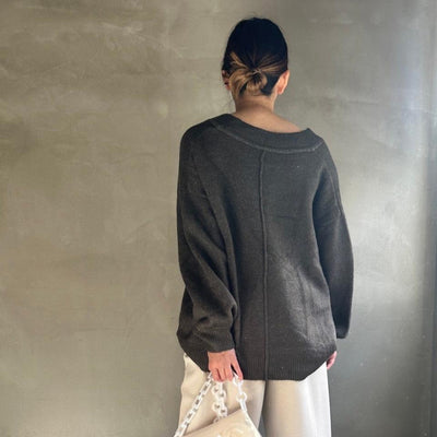 【ハモミシノオトナフク】Deep V-neck knit