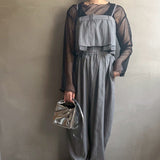 【ハモミシノオトナフク】Herrinbone stripe cami Tops