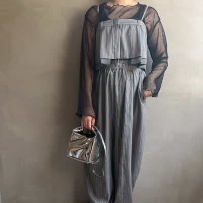 【ハモミシノオトナフク】Herrinbone stripe cami Tops