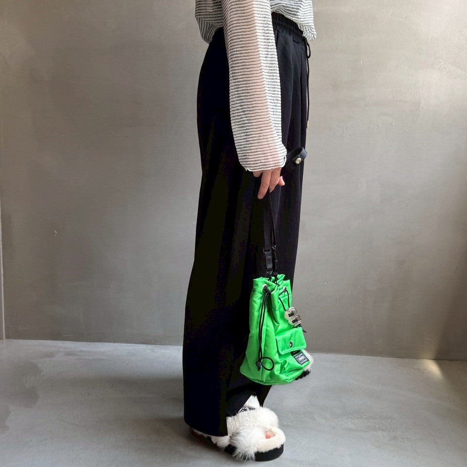 【ハモミシノオトナフク】Cool touch gathered tuck wide pants