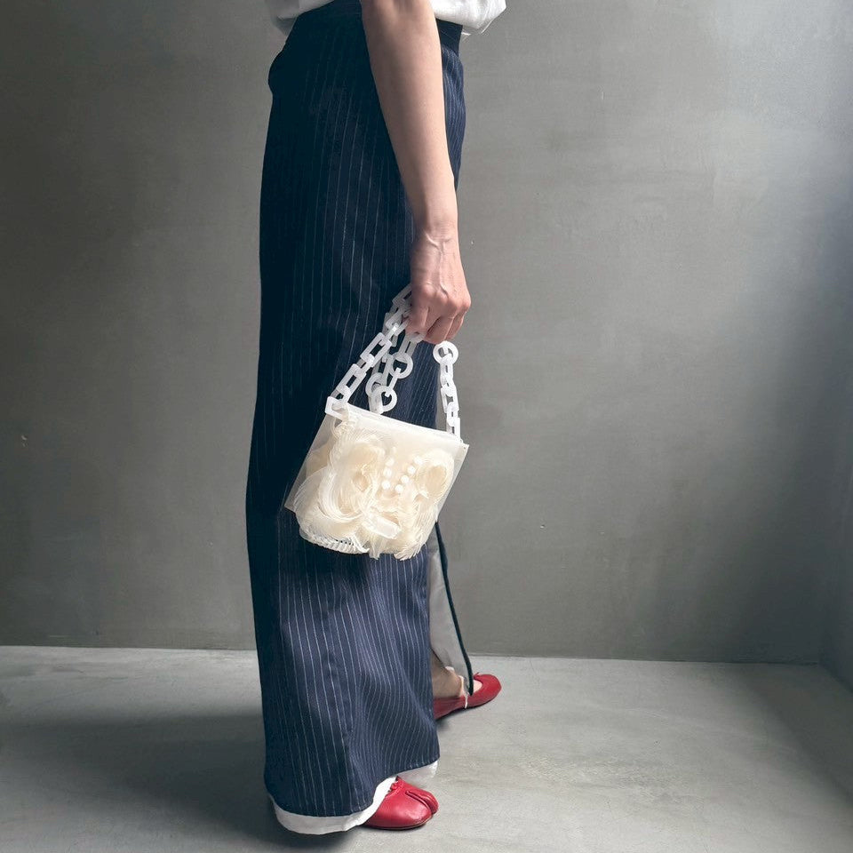 【ハモミシノオトナフク】Striped straight skirt