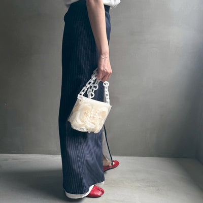 【ハモミシノオトナフク】Striped straight skirt