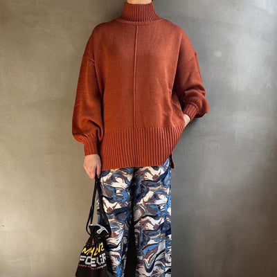 【ハモミシノオトナフク】Back slit knit