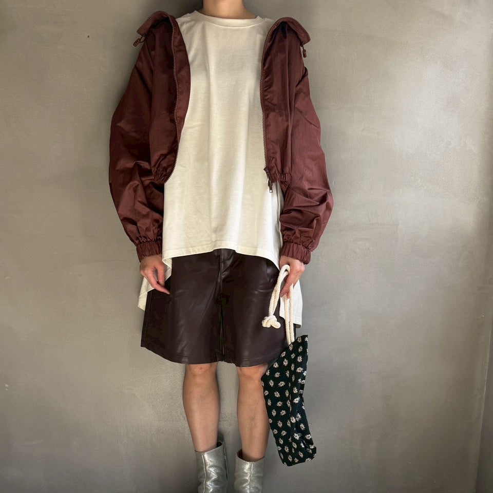 【ハモミシノオトナフク】Drawstring neck blouson