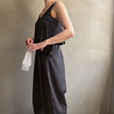 【ハモミシノオトナフク】Herrinbone stripe cami Tops