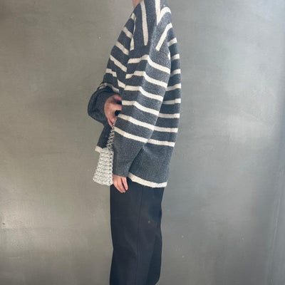 【ハモミシノオトナフク】Deep V-neck knit