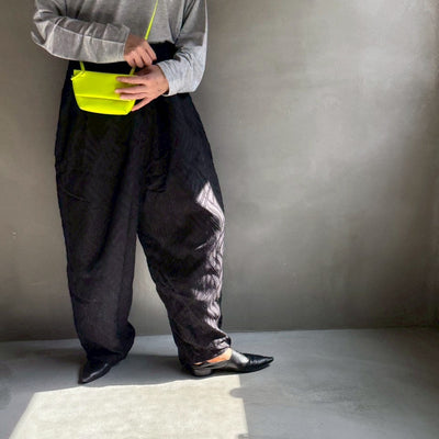 【ハモミシノオトナフク】Sheer jacquard pleated pants