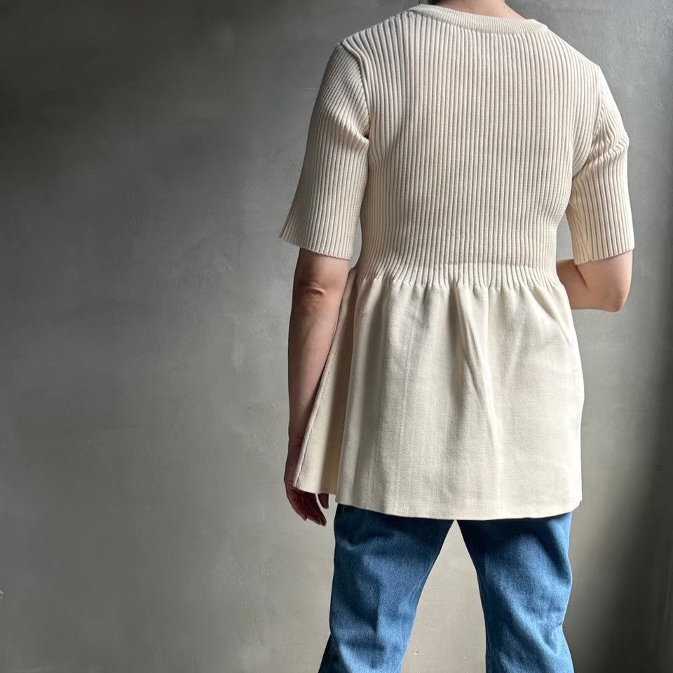 【ハモミシノオトナフク】Peplum short sleeve PO