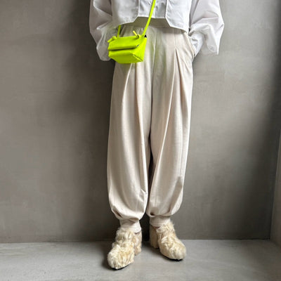 【ハモミシノオトナフク】Fleece Tucked volume pants