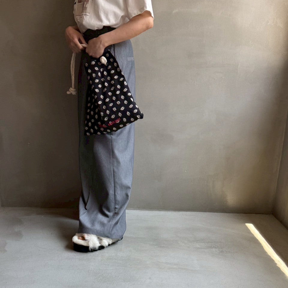 【ハモミシノオトナフク】Twill tuck wide pants