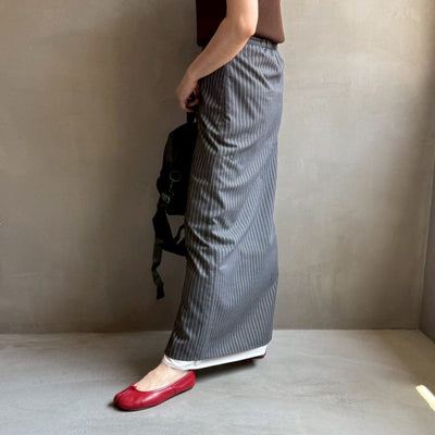 【ハモミシノオトナフク】Striped straight skirt