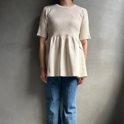 【ハモミシノオトナフク】Peplum short sleeve PO