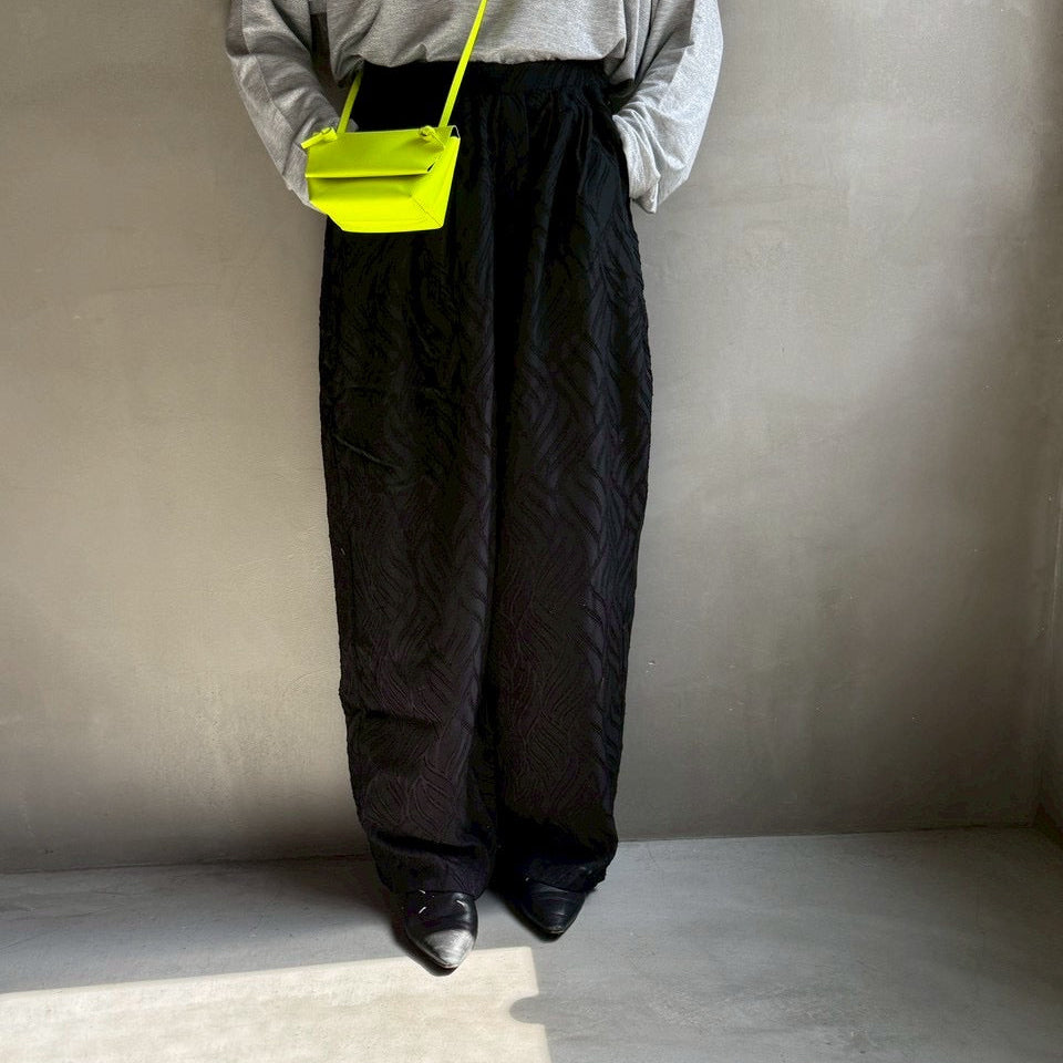 【ハモミシノオトナフク】Sheer jacquard pleated pants